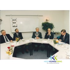 Lobith 09-12-1992 Heropening kantoor `` De Goede Woning`` vlnr. W.Jansen- J.Stronkman- burg. Burgering -onb.-onb. (2)
